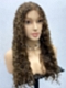 Soft Medium Brorn Highlights Loose Curls Human Hair Lace Wig WIG049