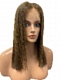 Cool Brown with Soft Blonde Highlights Straight Human Hair Lace Wig WIG115 