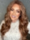 Beautiful Copper Blonde Balayage Wavy Human Hair Invisible Lace Wig WIG097