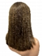 Cool Brown with Soft Blonde Highlights Straight Human Hair Lace Wig WIG115 