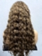 Soft Medium Brown Highlights Loose Curls Human Hair Lace Wig WIG049