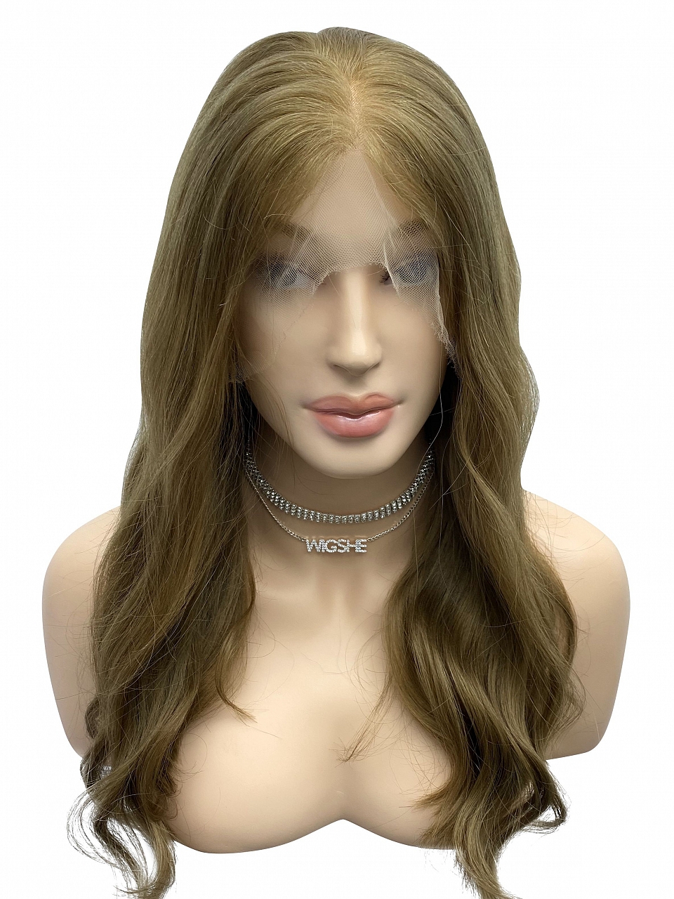 Soft Sugar Brown Wavy Invisible Human Hair Lace Wig WIG042 - Wigs