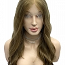 Soft Sugar Brown Wavy Invisible Human Hair Lace Wig WIG042 - Wigs