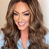 Pretty Brown Balayage Flawless Wavy Swiss Lace Human Hair Wig WIG093