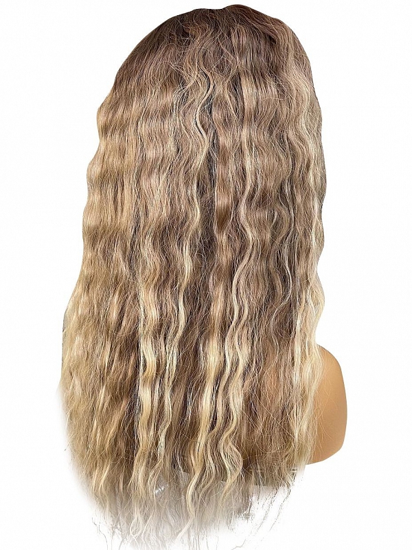 Soft Black to Blonde Wavy Invisible Lace Human Hair Wig WIG022 - Wigs -  WigShe