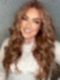 Beautiful Copper Blonde Balayage Wavy Human Hair Invisible Lace Wig WIG097