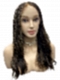 Elegant Dark Brown with Blonde Highlights Wavy Invisible Lace Human Hair Wig WIG024