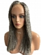 Salt Pepper Gray Color Quality Human Hair Lace Wig WIG085