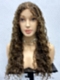 Soft Medium Brown Highlights Loose Curls Human Hair Lace Wig WIG049